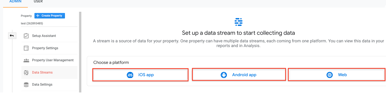 Google Analytics Data Stream